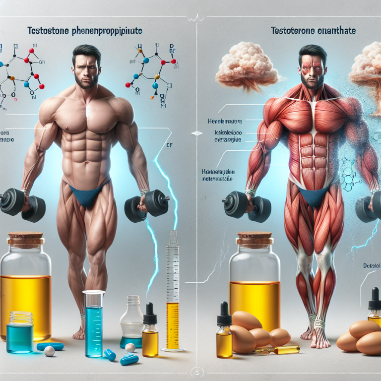 Comparaison du phénylpropionate de testostérone et de l'énanthate de testostérone